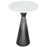Tim Side Table, White & Black-Furniture - Accent Tables-High Fashion Home