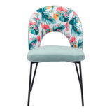 Bethpage Dining Chair, Multicolor Print & Green, Set of 2-Furniture - Dining-High Fashion Home