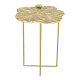 Lotus Side Table, Gold-Furniture - Accent Tables-High Fashion Home