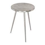 Politik Side Table, Silver-Furniture - Accent Tables-High Fashion Home