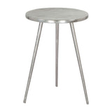 Politik Side Table, Silver-Furniture - Accent Tables-High Fashion Home