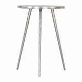 Politik Side Table, Silver-Furniture - Accent Tables-High Fashion Home