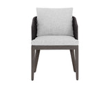 Capri Outdoor Dining Armchair, Smoke Grey/Copacabana Marble, Set of 2-Furniture - Dining-High Fashion Home