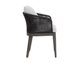 Capri Outdoor Dining Armchair, Smoke Grey/Copacabana Marble, Set of 2-Furniture - Dining-High Fashion Home