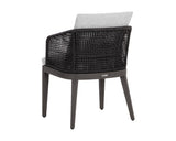 Capri Outdoor Dining Armchair, Smoke Grey/Copacabana Marble, Set of 2-Furniture - Dining-High Fashion Home
