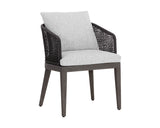Capri Outdoor Dining Armchair, Smoke Grey/Copacabana Marble, Set of 2-Furniture - Dining-High Fashion Home