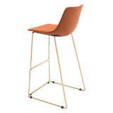 Adele Bar Stool, Orange, Set of 2-Furniture-High Fashion Home