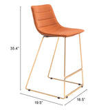 Adele Bar Stool, Orange, Set of 2-Furniture-High Fashion Home