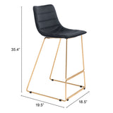 Adele Bar Stool, Black, Set of 2-Furniture-High Fashion Home