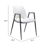 Desi Dining Chair, White, Set of 2-Furniture - Dining-High Fashion Home