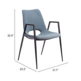 Desi Dining Chair, Azure Gray, Set of 2-Furniture - Dining-High Fashion Home