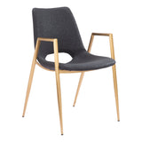 Desi Dining Chair, Gold Legs by Zuo