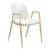 Desi Dining Chair, Gold Legs by Zuo