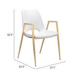 Desi Dining Chair, White, Set of 2-Furniture - Dining-High Fashion Home