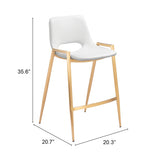 Desi Counter Stool, White, Set of 2-Furniture-High Fashion Home