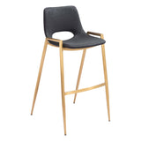 Desi Bar Stool, Black/Gold, Set of 2-Furniture-High Fashion Home