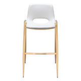 Desi Bar Stool, White/Gold, Set of 2-Furniture-High Fashion Home