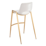 Desi Bar Stool, White/Gold, Set of 2-Furniture-High Fashion Home