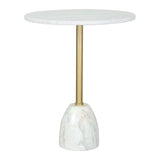 Cynthia Side Table, White-Furniture - Accent Tables-High Fashion Home