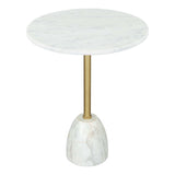 Cynthia Side Table, White-Furniture - Accent Tables-High Fashion Home