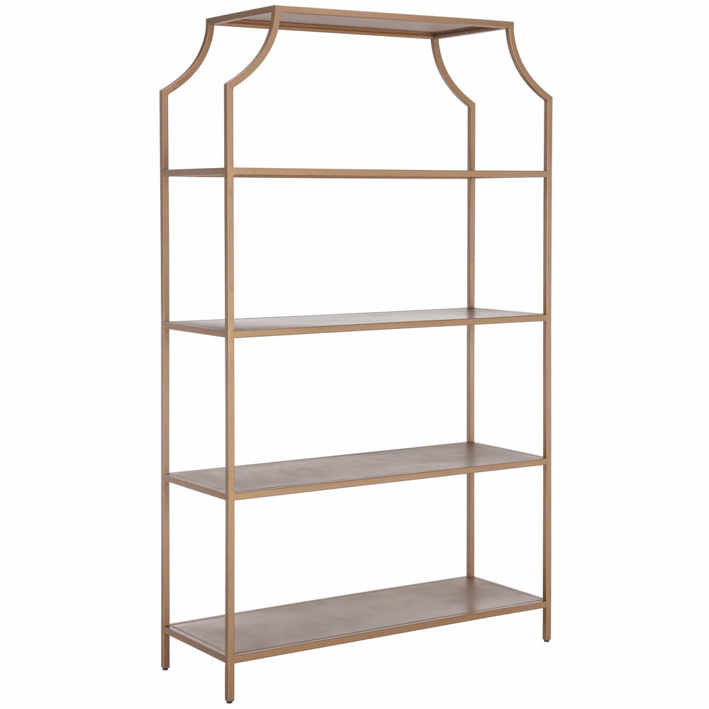 Kessler Bookcase, Antique Gold-Furniture - Storage-High Fashion Home