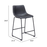Smart Counter Stool, Black, Set of 2-Furniture-High Fashion Home