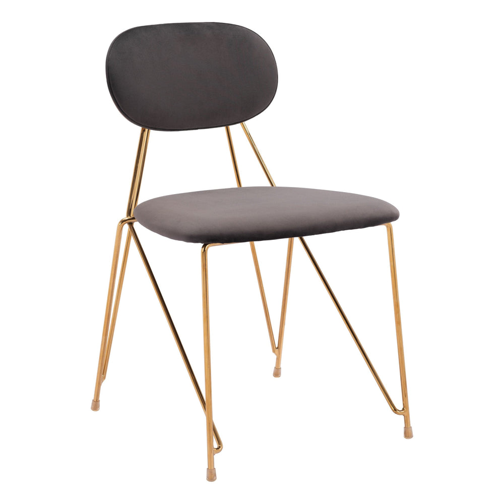 Georges Dining Chair, Gray & Gold, Set of 2-Furniture - Dining-High Fashion Home