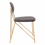 Georges Dining Chair, Gray & Gold, Set of 2-Furniture - Dining-High Fashion Home