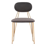 Georges Dining Chair, Gray & Gold, Set of 2-Furniture - Dining-High Fashion Home