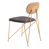 Georges Dining Chair, Gray & Gold, Set of 2-Furniture - Dining-High Fashion Home