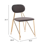 Georges Dining Chair, Gray & Gold, Set of 2-Furniture - Dining-High Fashion Home