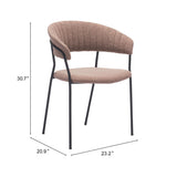 Josephine Dining Chair, Brown, Set of 2-Furniture - Dining-High Fashion Home