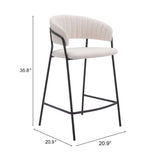 Josephine Counter Stool, Cream, Set of 2-Furniture-High Fashion Home