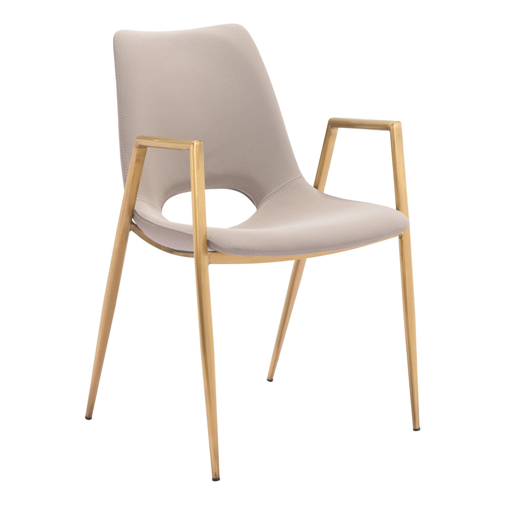Desi Dining Chair, Gold Legs by Zuo
