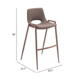 Desi Bar Stool, Brown, Set of 2-Furniture-High Fashion Home