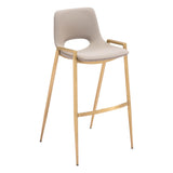 Desi Bar Stool, Beige/Gold, Set of 2-Furniture-High Fashion Home