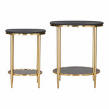Koper Coffee Table Set, Black-Furniture - Accent Tables-High Fashion Home