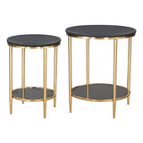 Koper Coffee Table Set, Black-Furniture - Accent Tables-High Fashion Home