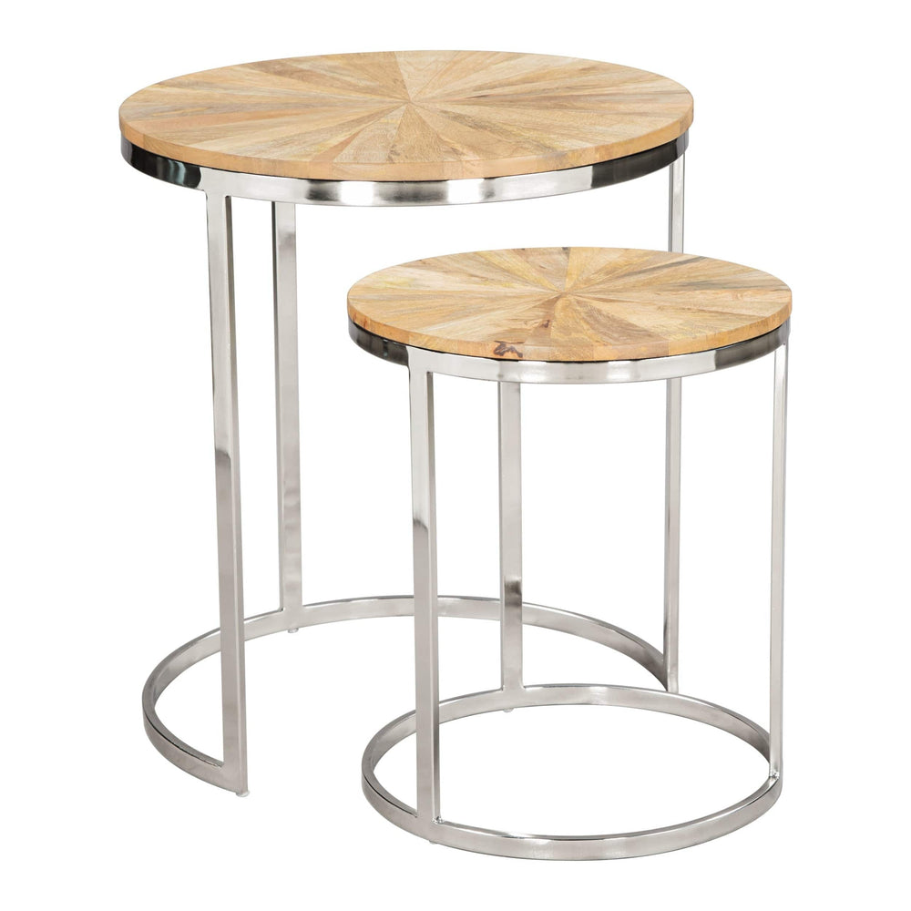 Bari Nesting Table Set, Natural-Furniture - Accent Tables-High Fashion Home