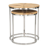 Bari Nesting Table Set, Natural-Furniture - Accent Tables-High Fashion Home