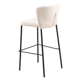 Linz Barstool, Cream, Set of 2-Furniture-High Fashion Home