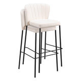 Linz Barstool, Cream, Set of 2-Furniture-High Fashion Home