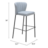 Linz Barstool, Gray, Set of 2-Furniture-High Fashion Home