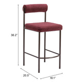 Livorno Counter Stool, Red, Set of 2-Furniture-High Fashion Home