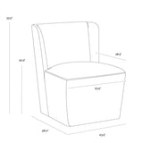 Amita Wheeled Dining Chair, Piccolo Prosecco, Set of 2