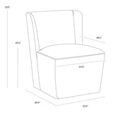 Amita Wheeled Dining Chair, Piccolo Pebble, Set of 2