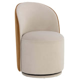 Cavoli Swivel Dining Chair, Meg Taupe/Meg Gold, Set of 2