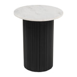 Izola Side Table, White-Furniture - Accent Tables-High Fashion Home