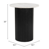 Izola Side Table, White-Furniture - Accent Tables-High Fashion Home