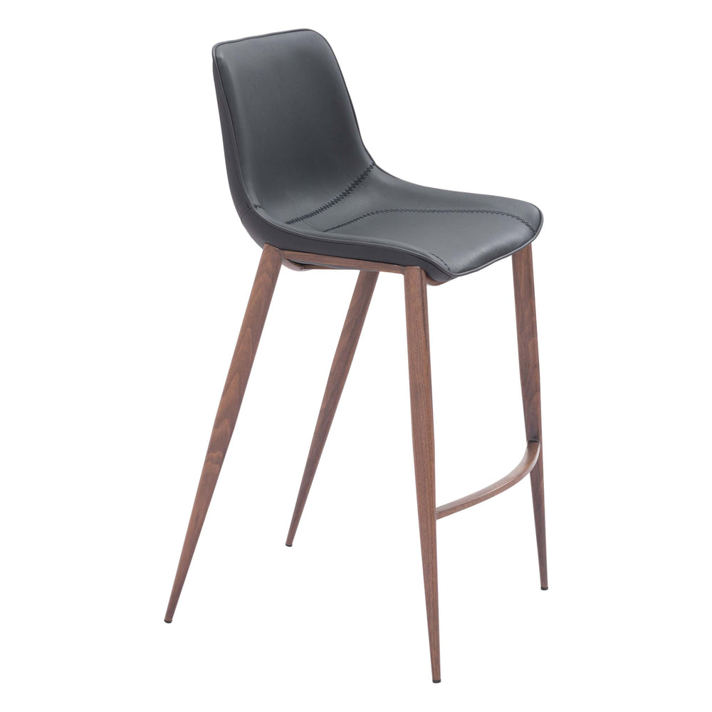 Magnus Bar Stool, Brown Legs by Zuo